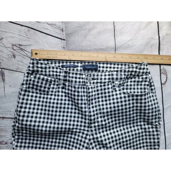 Charter Club Womens Bristol Capri Black White Checkered Size 10p - Picture 5 of 8